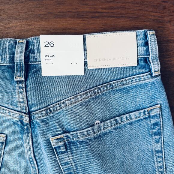 NWT Citizens of Humanity Ayla Baggy Cuffed Jeans in Gemini Size 26 Agolde - Picture 12 of 13